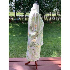 Tommy Bahama Womens Silk Floral Shirt Dress Suit S Wrap Around Skirt V-Neck